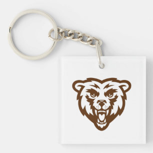 Porte-clés Ours Grizzli Brown Rustique Bois Folk Animaux