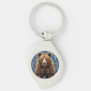 Porte-clés 🐻 Ours Grizzly Nature Sauvage Accessoire de Faune