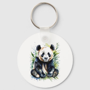 Porte-clés Ours panda aquarelle magnifique 