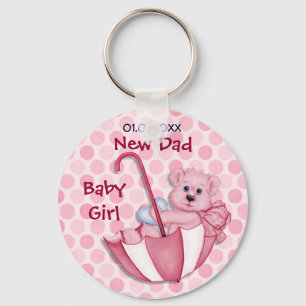 Porte-clés Ours Parapluie - Nouveau Papa - Fille