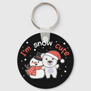 Porte-clés Ours polaire Je suis Snow mignon Snowman Snow Pun