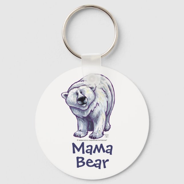 Porte-clés Ours polaire mignon pour maman (Recto)