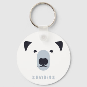 Porte-clés Ours polaire   Nom personnalisé
