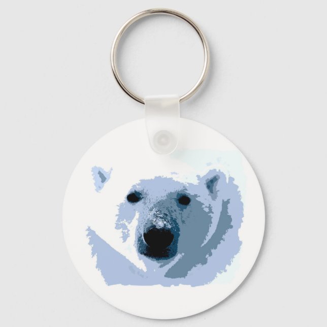 Porte-clés Ours polaire Pop Art (Recto)