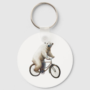 Porte-clés Ours Polaire Sur Vélo