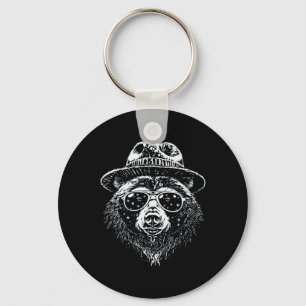Porte-clés Ours Rétro Skiant Avec Lunettes De Soleil Aventure