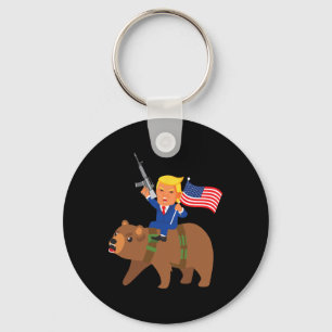 Porte-clés Ours Trump Pistolet Merica Élection Donald Républi