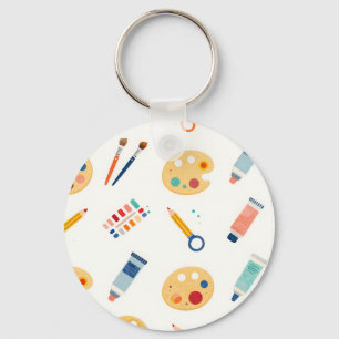 Porte-clés Outils de peinture d'artiste Motif Mignon Aquarell