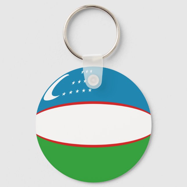 Porte-clés Ouzbékistan Porte - clé du drapeau Fisheye (Recto)