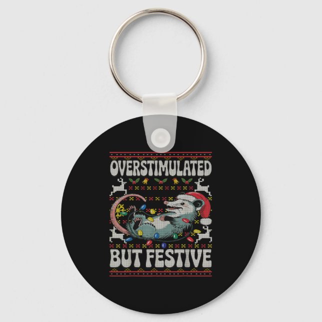 Porte-clés Overstimulated But Festive Ossum Christmas Ugly Sw (Recto)