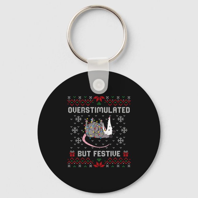 Porte-clés Overstimulated But Festive Ssum Christmas Ugly Xma (Recto)