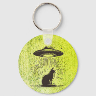 Porte-clés OVNI de chat Alien