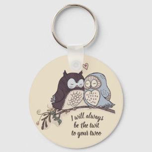 Porte-clés Owls in Love Twit Twoo