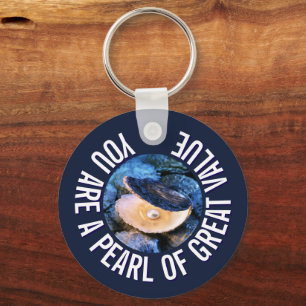 Porte-clés OYSTER Pearl de grande valeur Personnalisé chrétie