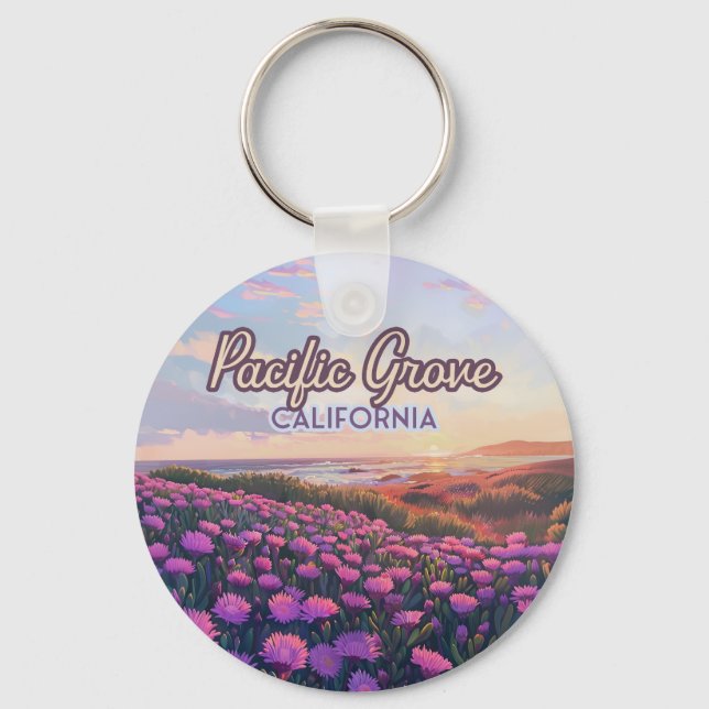 Porte-clés Pacific Grove California Monterey Magique Purple (Recto)