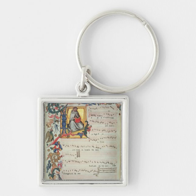 Porte-clés Page de notation musicale avec historiated (Devant)