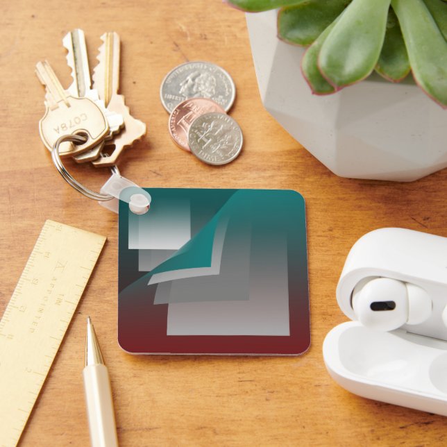 Porte-clés Pages turquoises en gris bordeaux (Bureau)