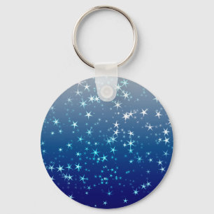 Porte-clés Paillettes de Noël Étoiles Ciel Bleu