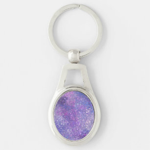 Porte-clés Paillettes rose et violet Bling