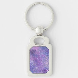 Porte-clés Paillettes roses et violettes brillantes 