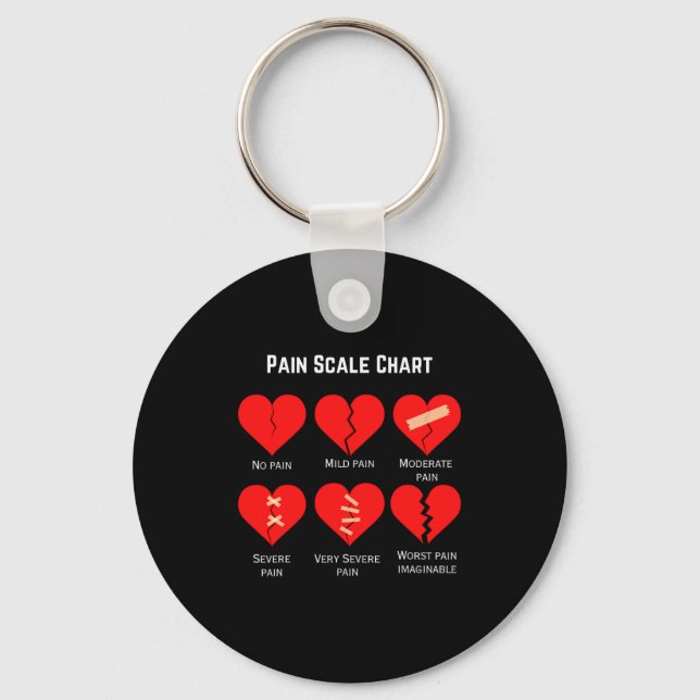 Porte-clés Pain Scale Chart Design For Funny Valentines Day  (Recto)