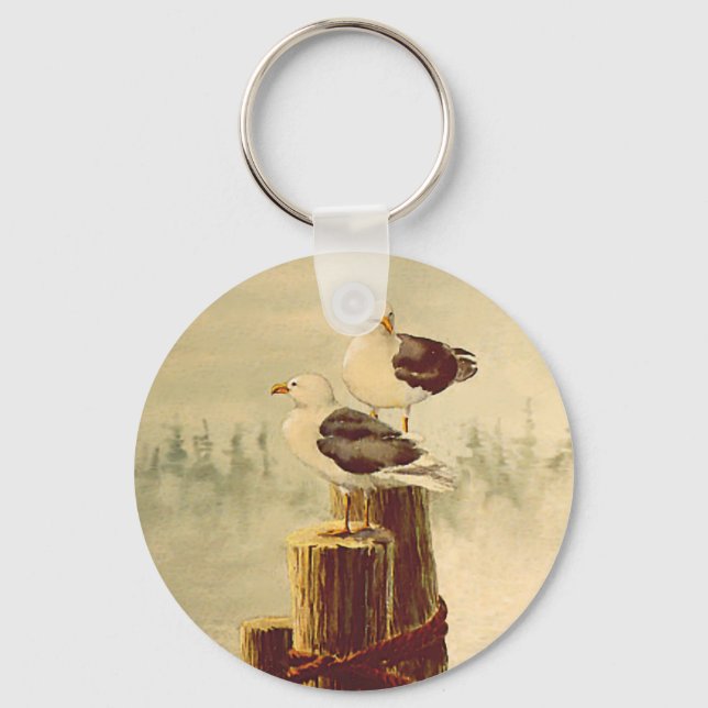 Porte-clés PAIRE de SEAGULLS par SHARON SHARPE (Recto)