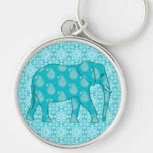 Porte-clés Paisley - bleu turquoise et aqua