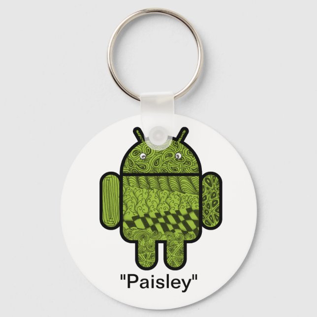 Porte-clés Paisley Doodle Character pour le robot Android™ (Recto)