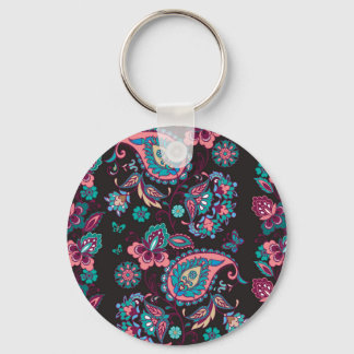 Porte-clés Paisley Stripe : Noir Décoratif Sans Seamless
