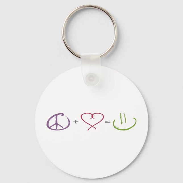 Porte-clés Paix + Amour = Bonheur (Recto)