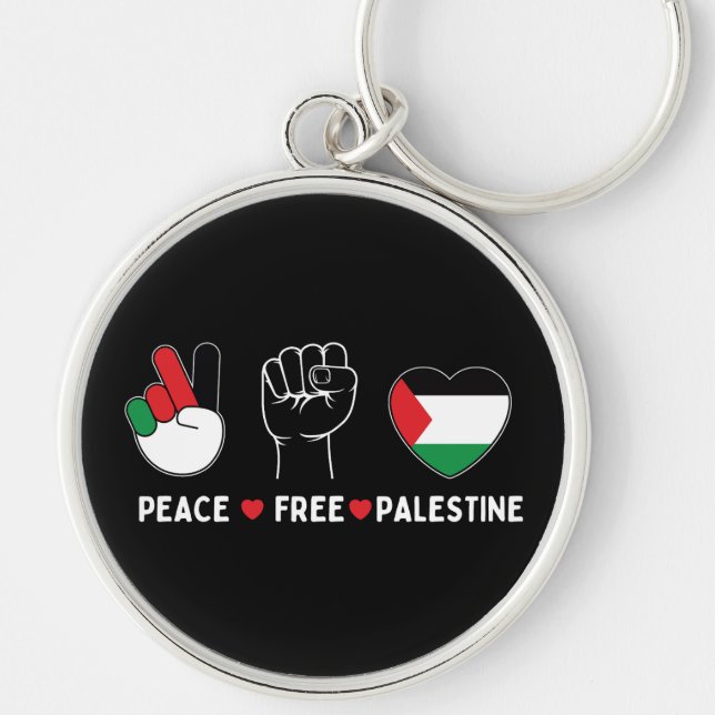 Porte-clés paix amour palestine -liberté pour les palestinien (Devant)
