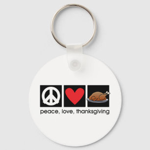 Porte-clés Paix, amour, porte - clé de Thanksgiving