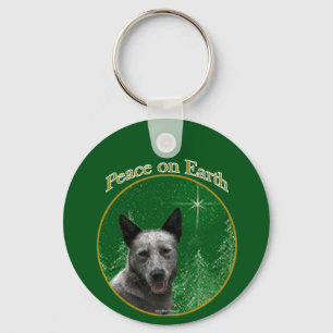 Porte-clés Paix du chien de bétail australien