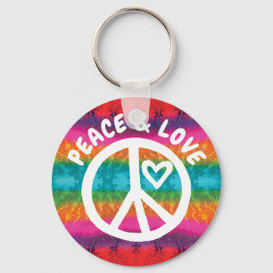 Porte-clés Paix et amour Tie Dye Stripes
