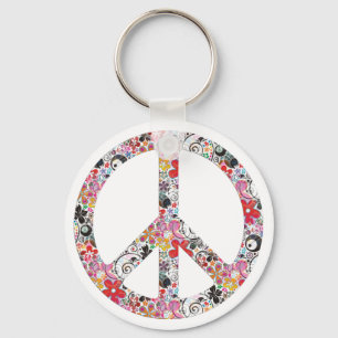 Porte-clés Paix I de flower power