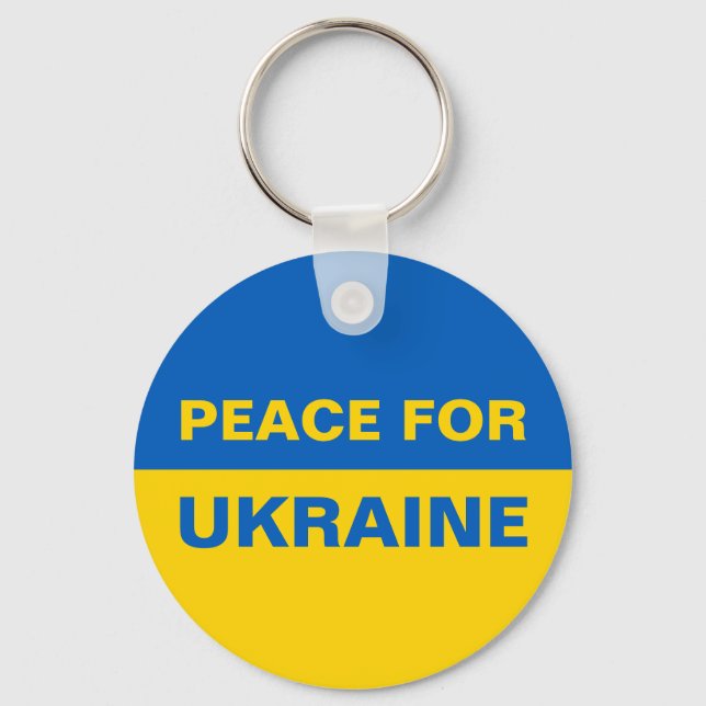 Porte-clés Paix pour l'Ukraine Pavillon ukrainien (Recto)