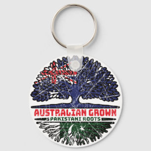 Porte-clés Pakistan Pakistan Australie Australie racine d'arb