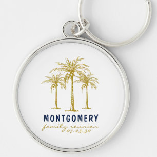 Porte-clés Palmier Doré Tropical Réunion de Famille Personnal