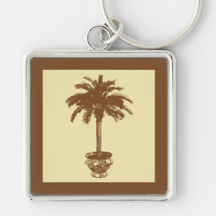 Porte-clés Palmier pointu - brun foncé et bronzé