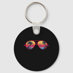 Porte-clés Palmiers au coucher du soleil Plage de Sungles Été
