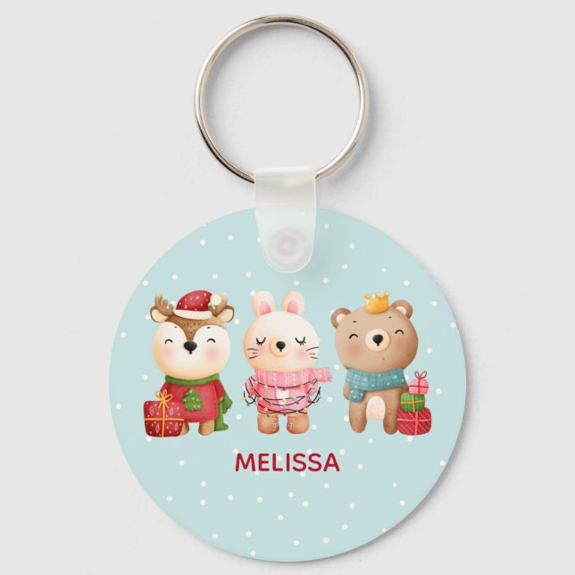 Porte-clés Pals de Noël - Rennes, Ours et Lapin (Recto)