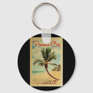 Porte-clés Panama City Palm Tree Vintage voyage