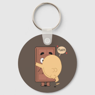 Porte-clés Pancake Kissing Choco Drôle Couples mignonnes