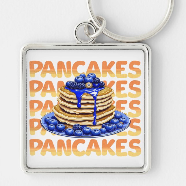 Porte-clés Pancakes recouverts de bleuets (Devant)