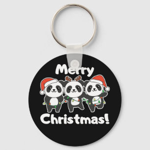 Porte-clés Panda Christmas Animaux Pandas Joyeux Noël Key