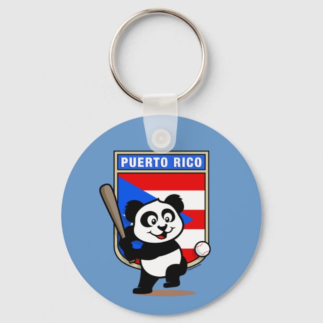 Porte-clés Panda de baseball de Porto Rico (Recto)