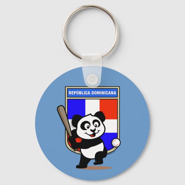 Porte-clés Panda de baseball République Dominicaine (Recto)