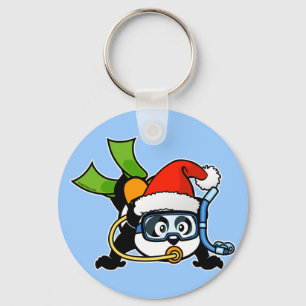 Porte-clés Panda de scaphandre de Père Noël