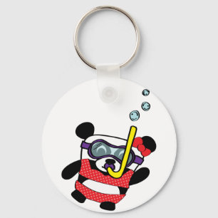 Porte-clés Panda en Bikini avec tuba