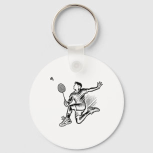 Porte-clés Panda Jouer Badminton Player Navette